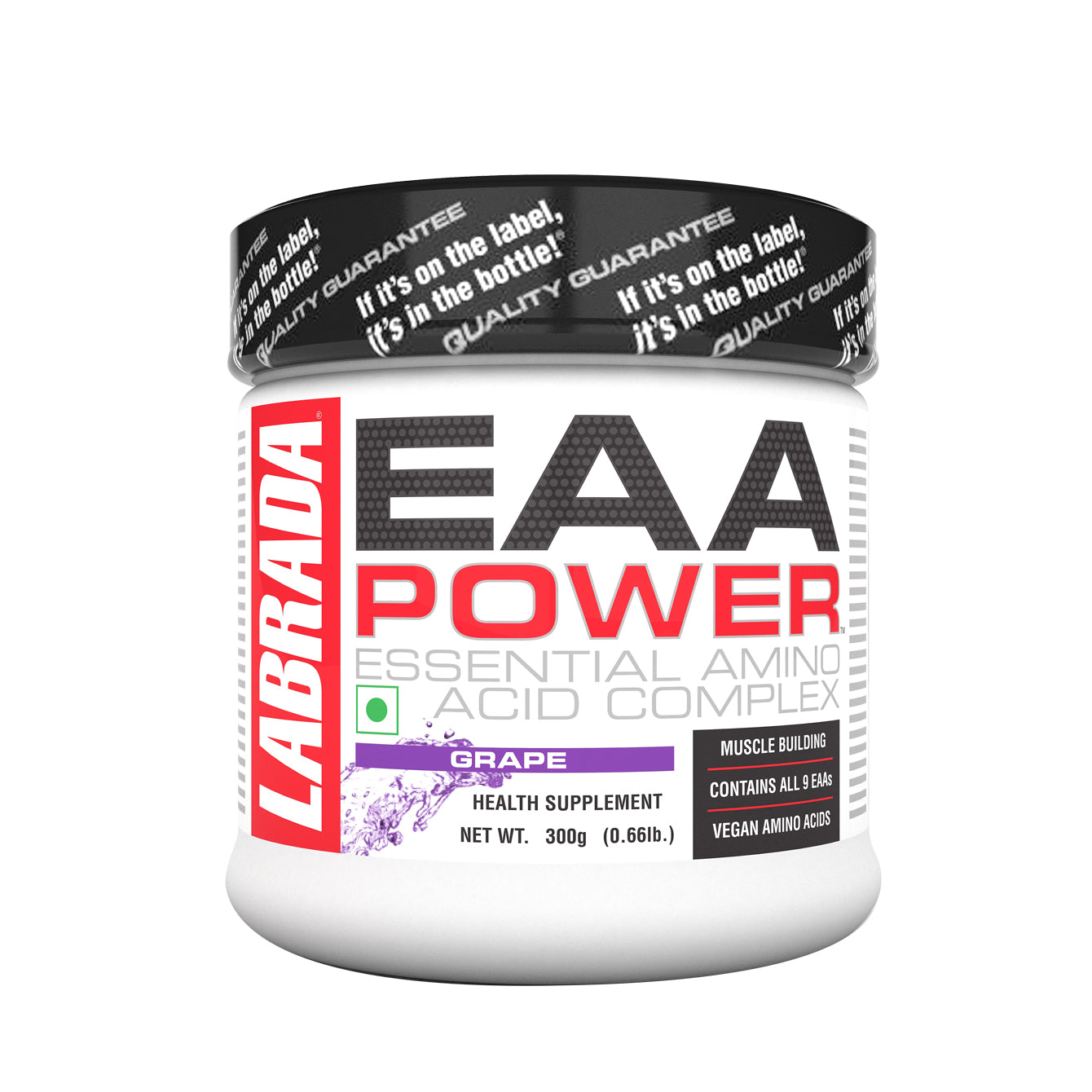 EAA POWER Essential Amino Acid Complex (6.56g EAAs, Muscle Building, Vegan, 30 Servings) – 300g
