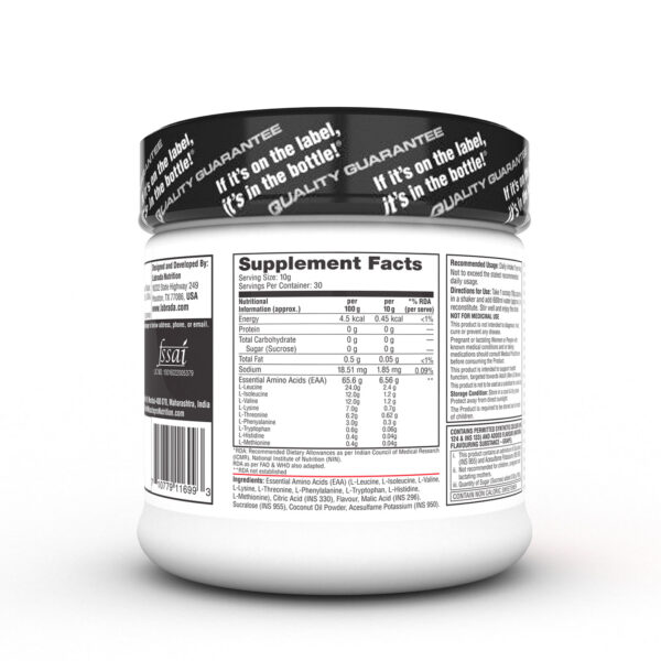 EAA POWER Essential Amino Acid Complex (6.56g EAAs, Muscle Building, Vegan, 30 Servings) - 300g - Image 7