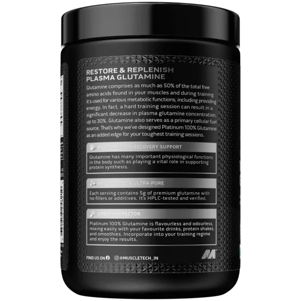 Muscletech™ Platinum 100% Glutamine Post-workout, Glutamine Supplements, Recovery - Image 4