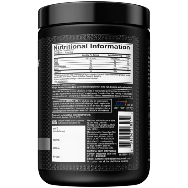 Muscletech™ Platinum 100% Glutamine Post-workout, Glutamine Supplements, Recovery - Image 5