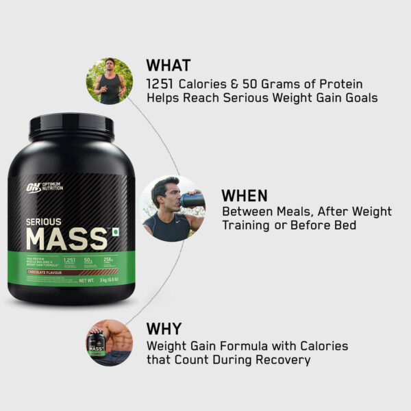 Serious Mass Weight Gainer - Chocolate flavour - 5KG - Image 7