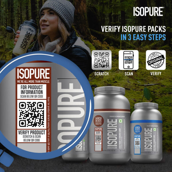 Isopure Whey Protein Isolate Powder with Vitamins for Immune Support - 2 kg (Creamy Vanilla) - Image 4