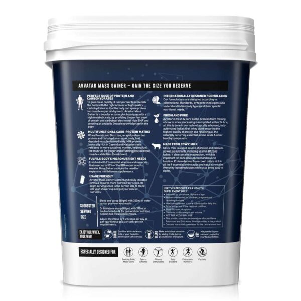 Avvatar Mass Gainer | 4 Kg | Belgian Chocolate Flavour - Image 2