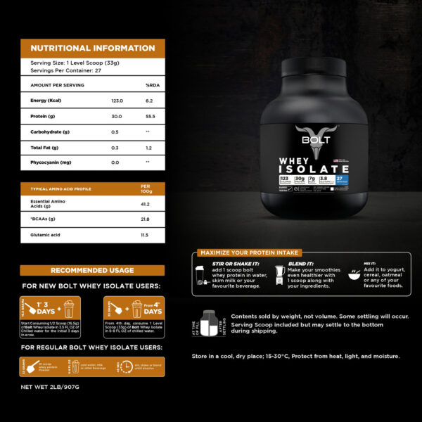 Bolt Whey Isolate Protein Powder | USA Formulation & Origin - Image 4