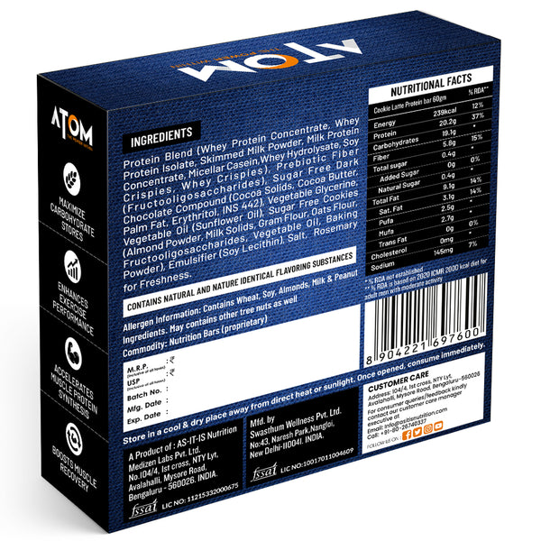ATOM High Protein Bar | 20g Protein | Pack of 6 (60g x 6) - Image 2