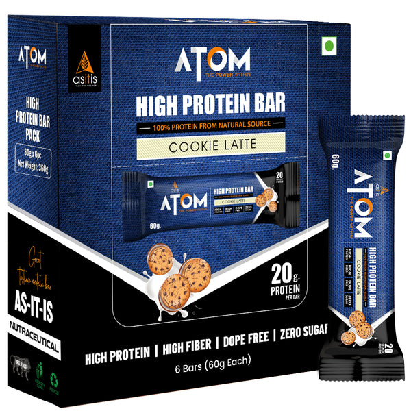 ATOM High Protein Bar | 20g Protein | Pack of 6 (60g x 6)