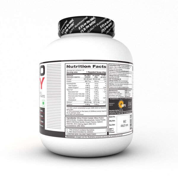 TURBO WHEY - Isolate, Concentrate, and Creatine 1.8 Kg Whey Protein Isolate, Whey Protein Concentrate and Creatine - Image 4
