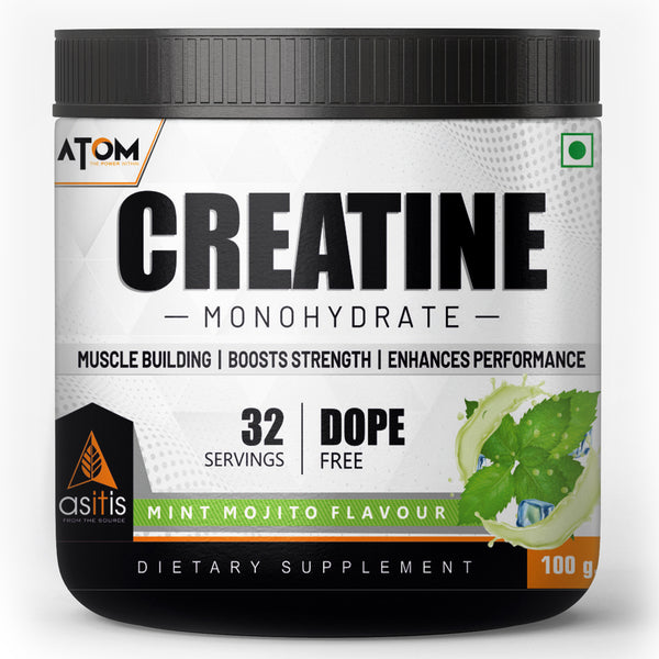 ATOM Creatine Monohydrate | Dope Free | Enhances Performance | Promotes Muscle Gains