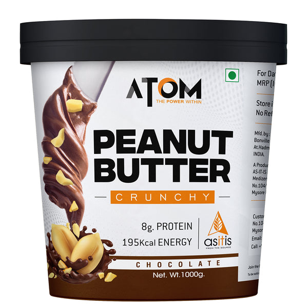 ATOM Chocolate Peanut Butter 1Kg | Gluten Free | Cholesterol Free