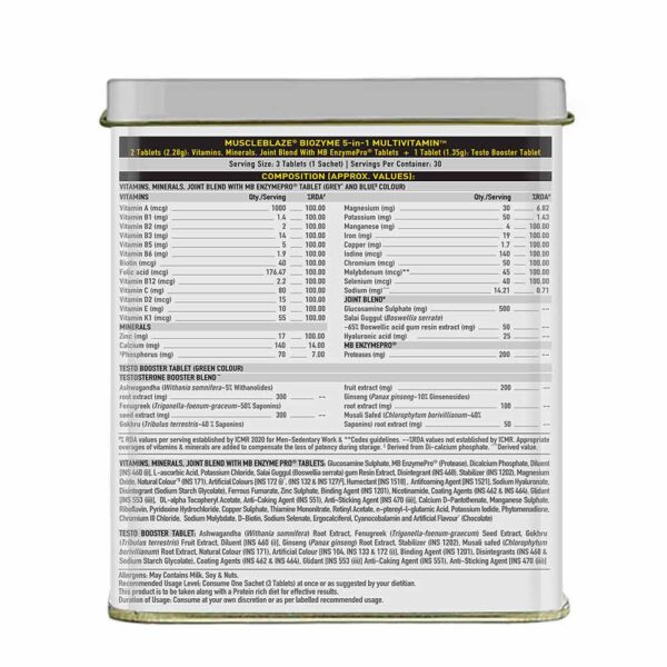 MuscleBlaze Biozyme 5 in 1 Multivitamin, 90 tablet(s) - Image 6