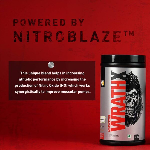MuscleBlaze Pre Workout WrathX, 510 g (1.12 lb), Fruit Fury - Image 9