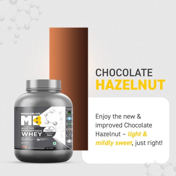 MuscleBlaze Biozyme Performance Whey, 2 kg (4.4 lb), Chocolate Hazelnut - Image 9
