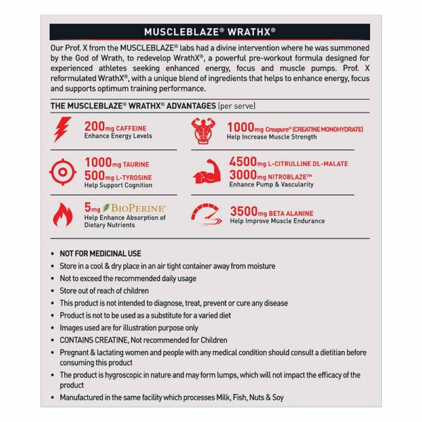 MuscleBlaze Pre Workout WrathX, 510 g (1.12 lb), Fruit Fury - Image 8